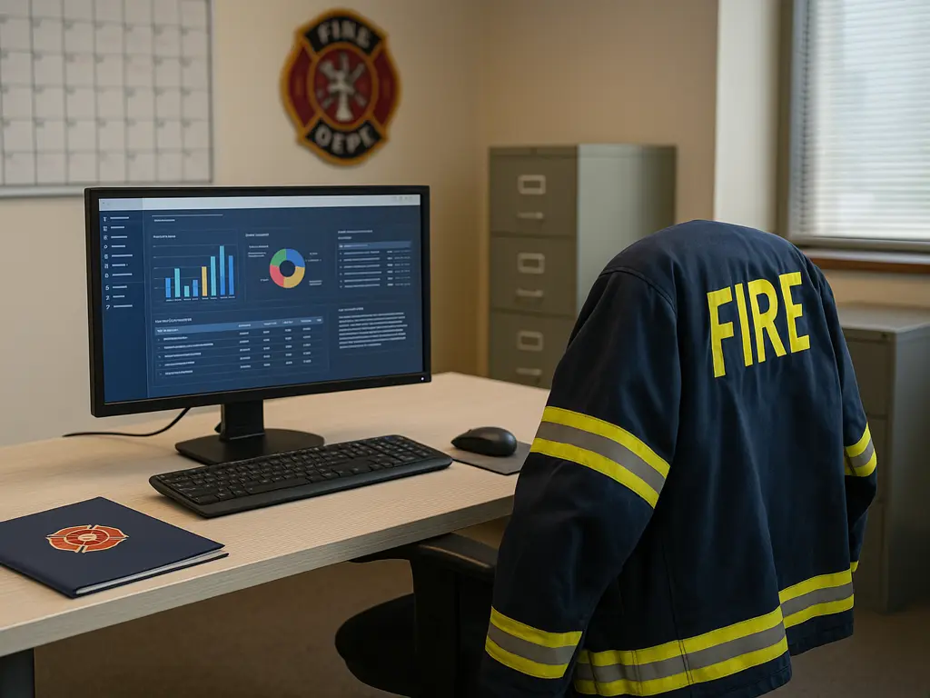 empty fire department workstation missing rms admin office scene